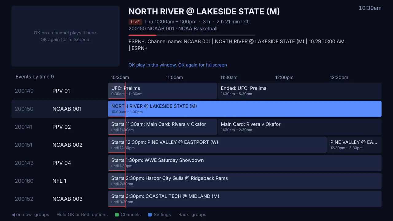 Event channels in the guide