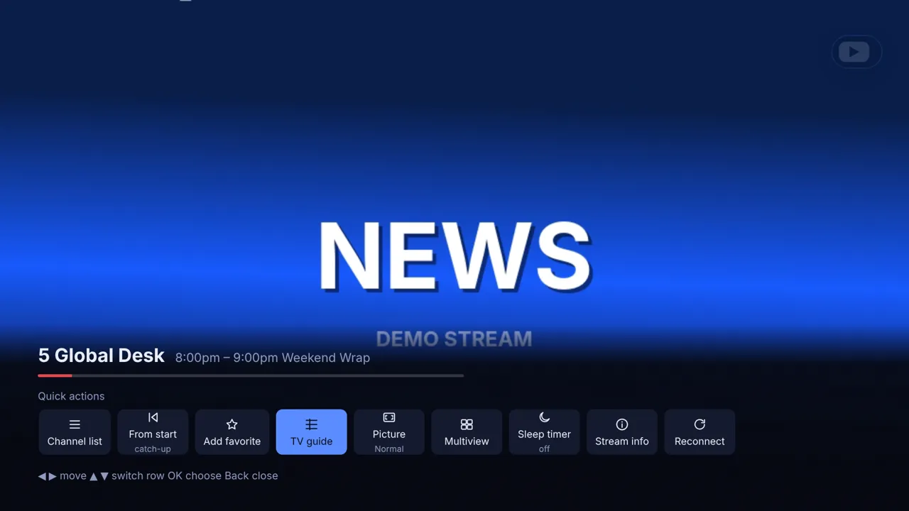 The quick menu